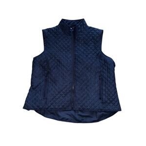 Outback Trading Co Roseberry Quilted Vest Womens 3X Navy Cinch Waist Gorpcore